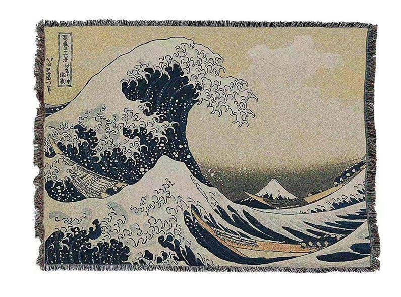 Hokusai Kanagawa oki nami ura Great wave Thread Blanket, Throw Blanket