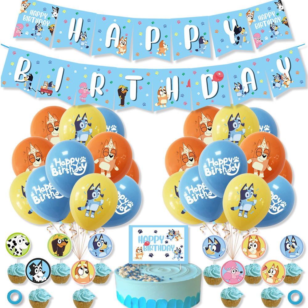 Bluey Party Supplies for Kids’ Birthday Party decorations Balloon Cake decor