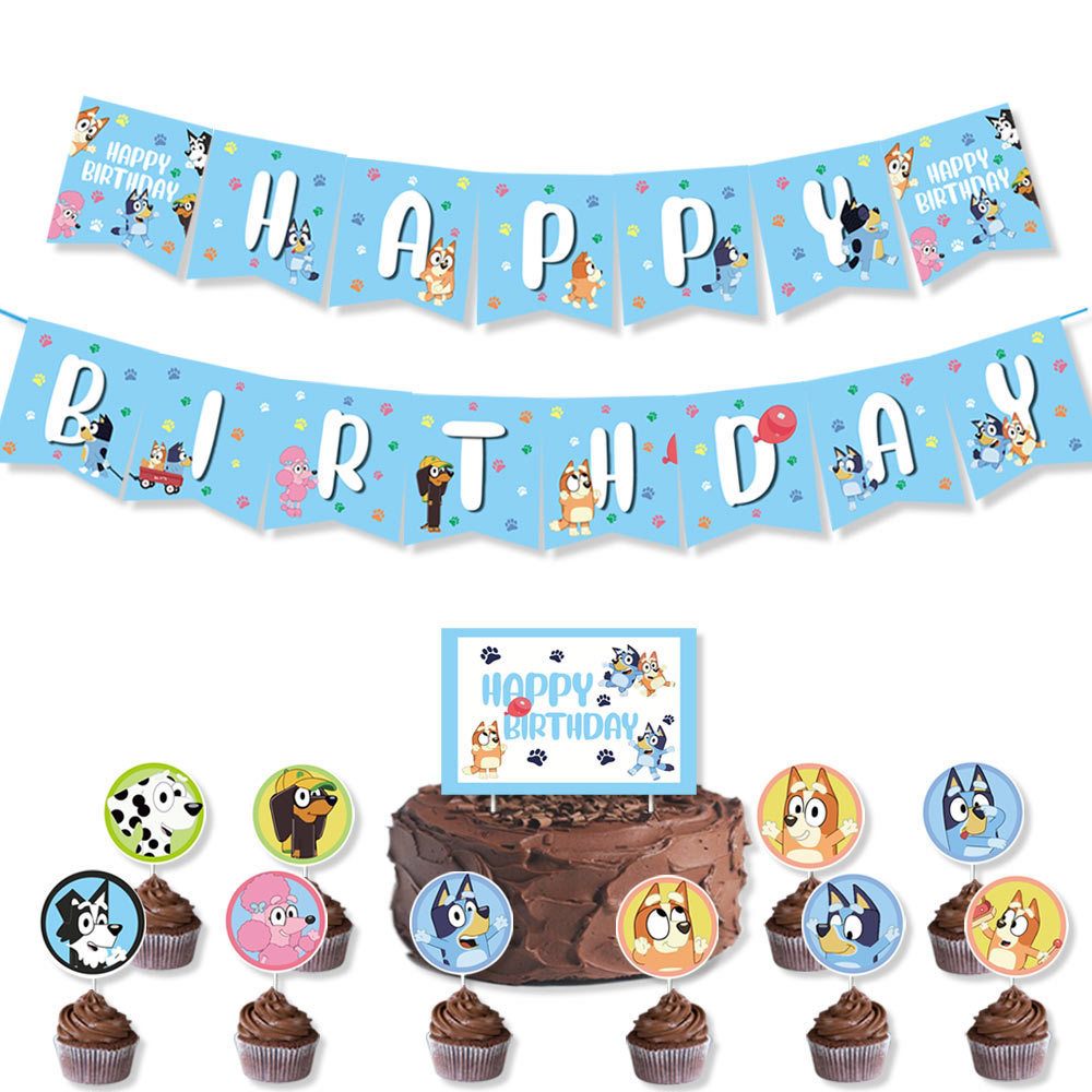 Bluey Party Supplies for Kids’ Birthday Party decorations Balloon Cake decor