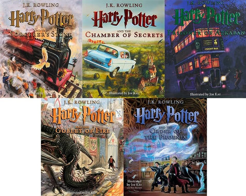 Harry Potter: The Illustrated Edition Set of 5 books set Hard cover – Happy  Kong NZ