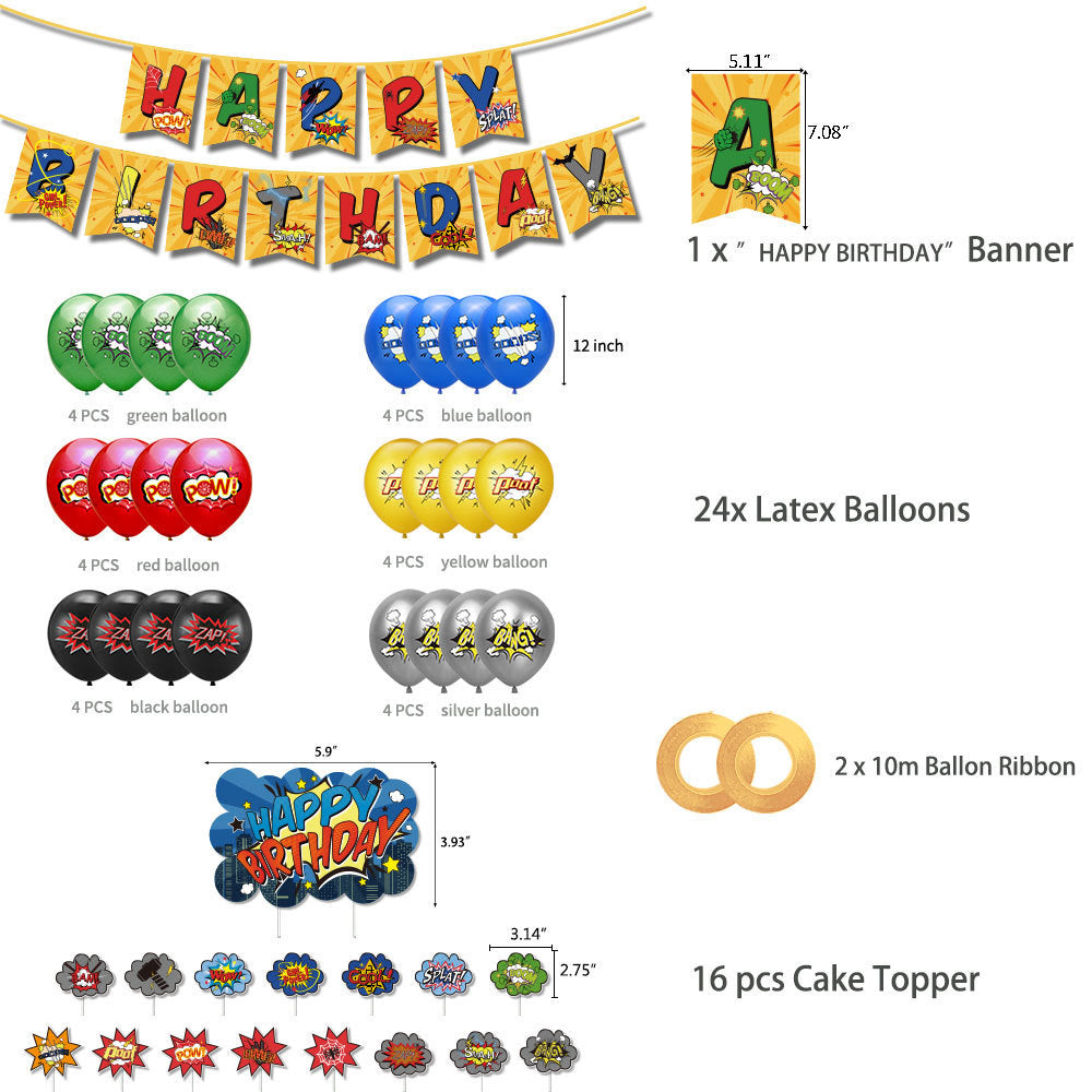 Super Heores theme Party Supplies for Kids’ Birthday Party decorations Set