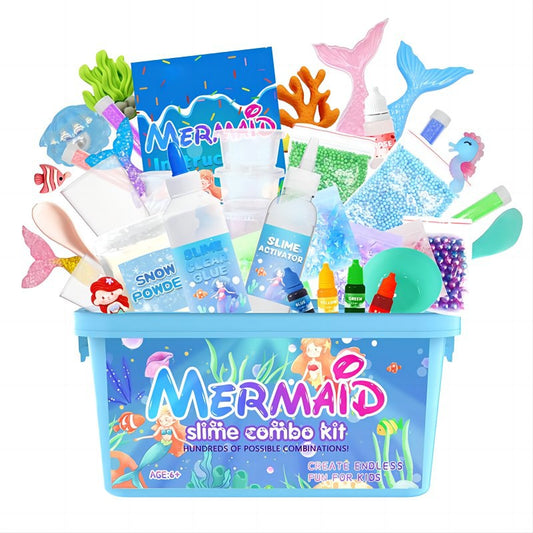 Mermaid Slime DIY Kit, Fun Soft and Non-Sticky Butter Slime Making Kit