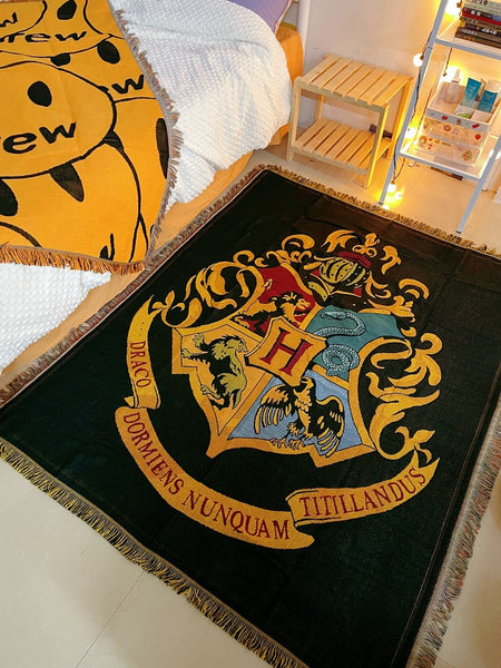 Harry Potter Hogwarts Thread Blanket, Throw Blanket, Sofa cover, mat