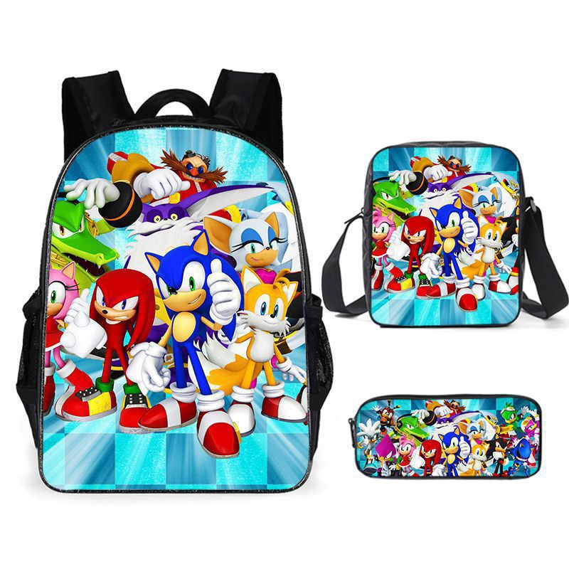 Sonic the Hedgehog 3-Piece Set: Backpack, Lunch Bag, and Pencil Case