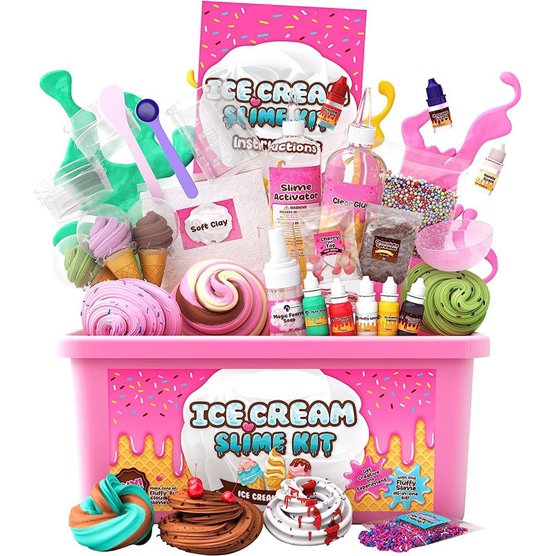 Ice cream Candy Slime DIY Kit, Fun Soft and Non-Sticky Butter Slime Making Kit