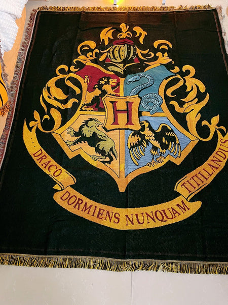 Harry Potter Hogwarts Thread Blanket, Throw Blanket, Sofa cover, mat