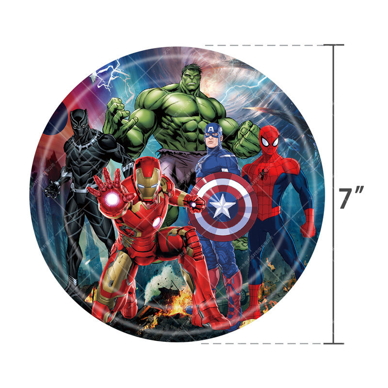 Avengers Party Supplies for Kids’ Birthday Party decorations Tableware plate cup Set