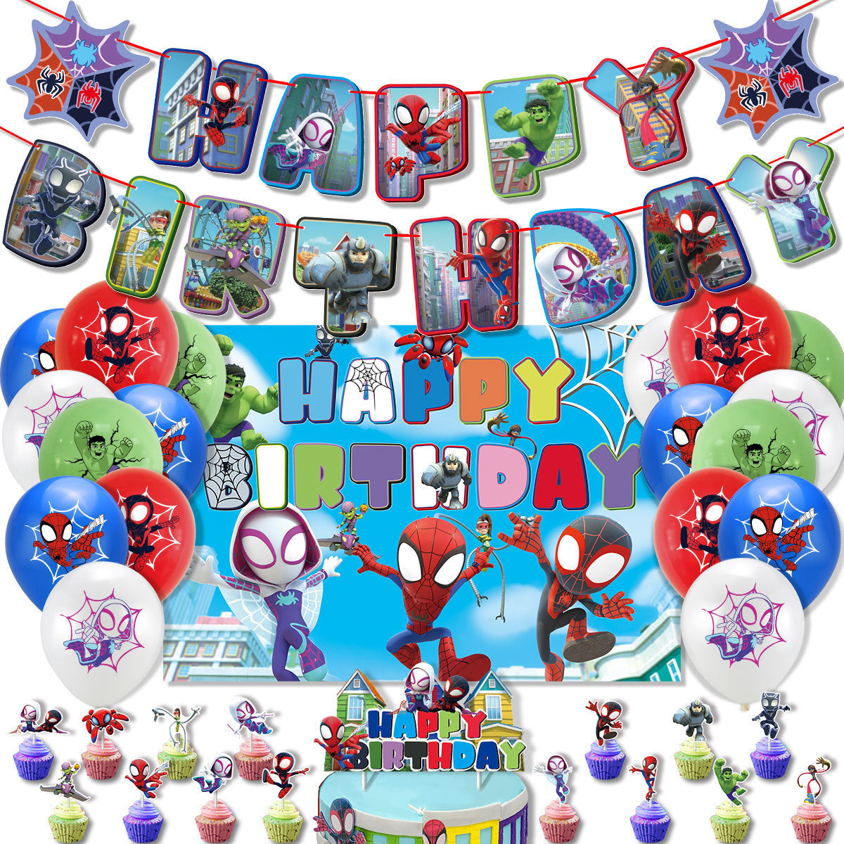 Spiderman Party Supplies for Kids’ Birthday Party decorations Set