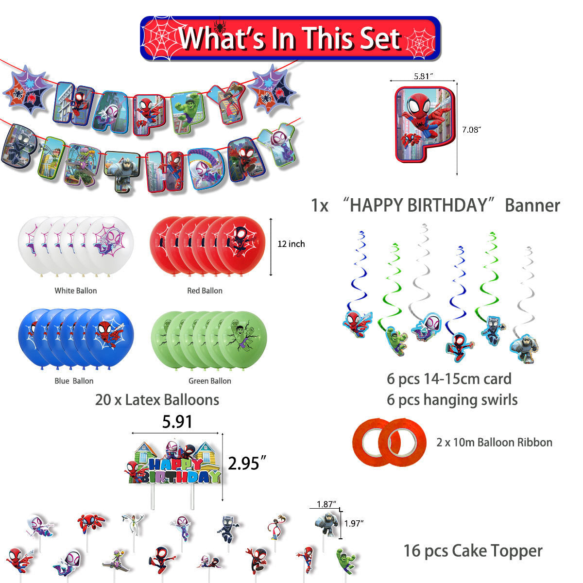 Spiderman Party Supplies for Kids’ Birthday Party decorations Set