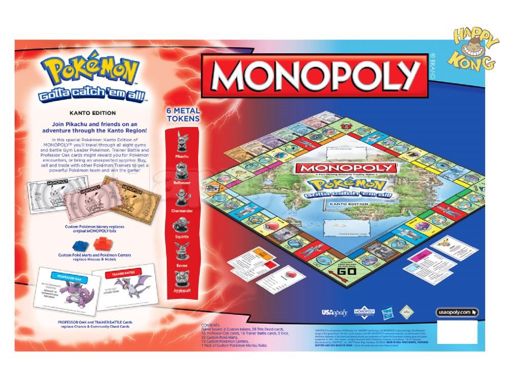 Newest English Version Pokemon Pikachu Monopoly Real Estate for