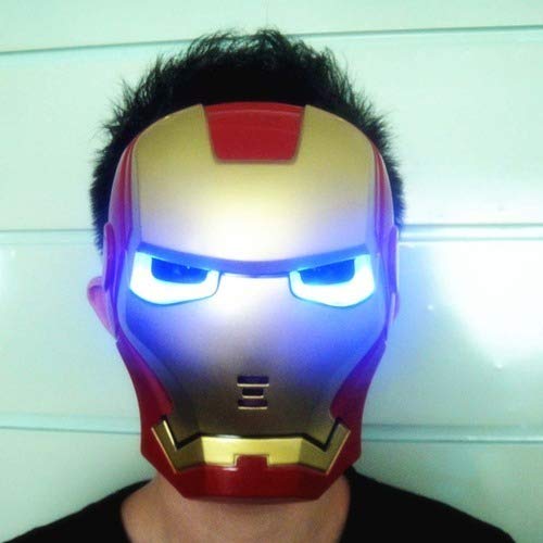 Ironman Led light up Mask - Plastic mask size fit from 3-12