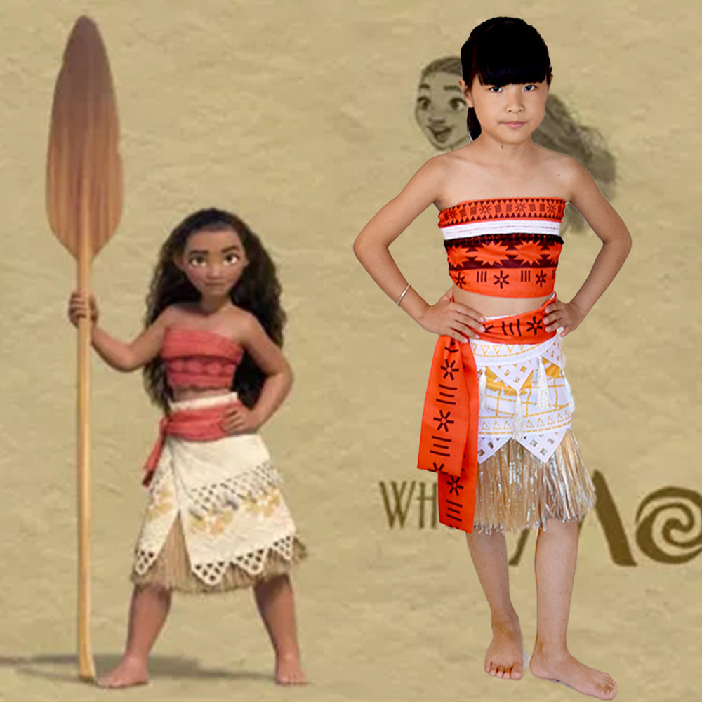 Moana kids costume - Moana costume with Top+Grass dress+tutu dress+top –  Happy Kong NZ